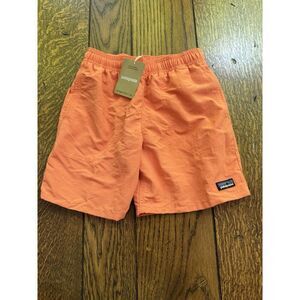 Patagonia Kids Baggies Shorts 7" Lined Coho Coral Orange Size L Large 12 New